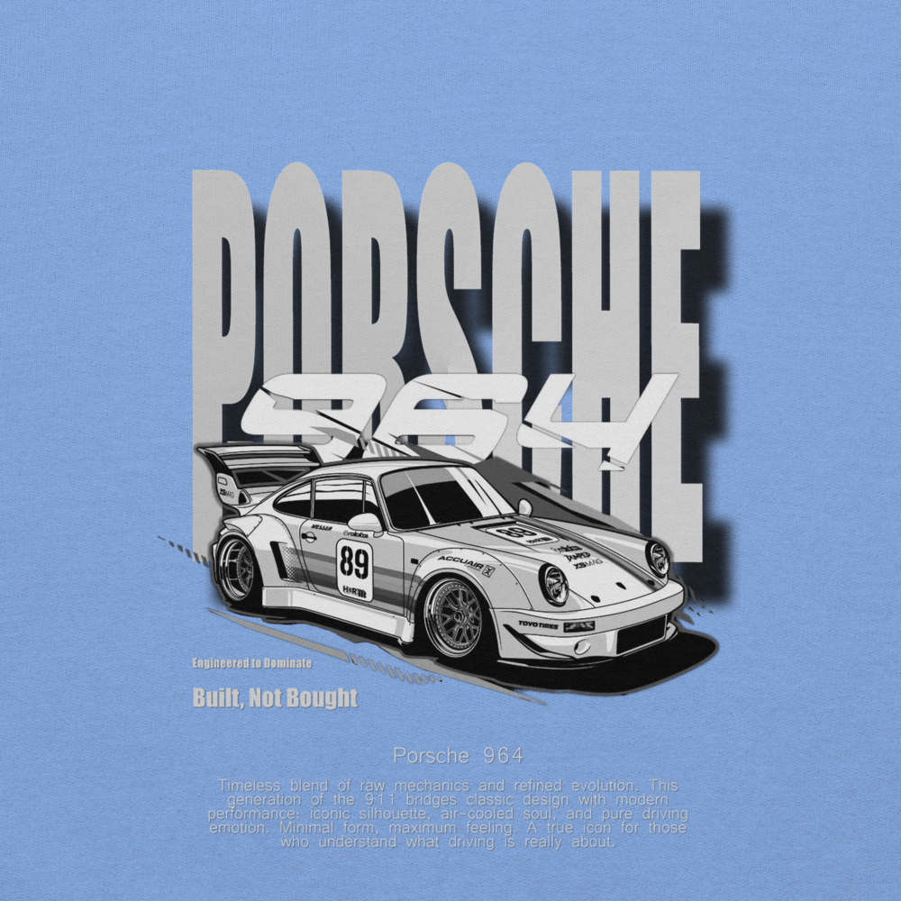 Porsche 964 Light Blue Hoodie Unisex