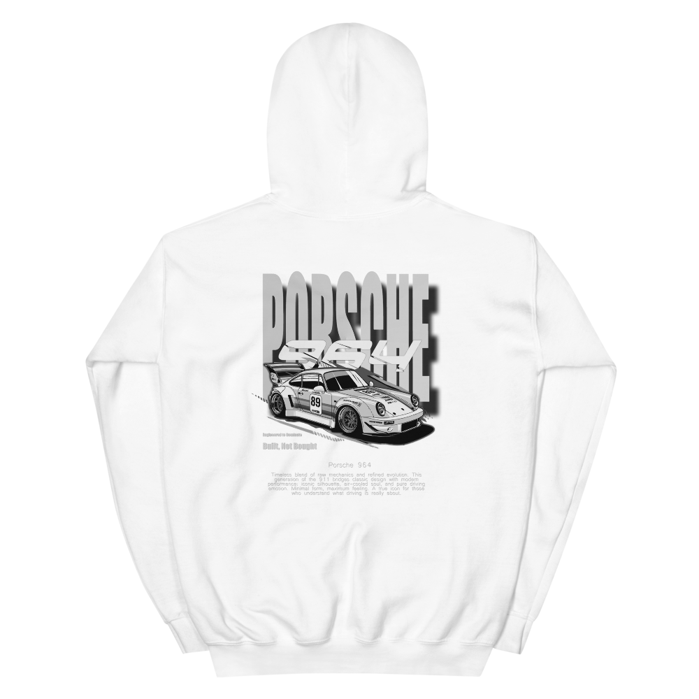 Porsche 964 White Hoodie Unisex