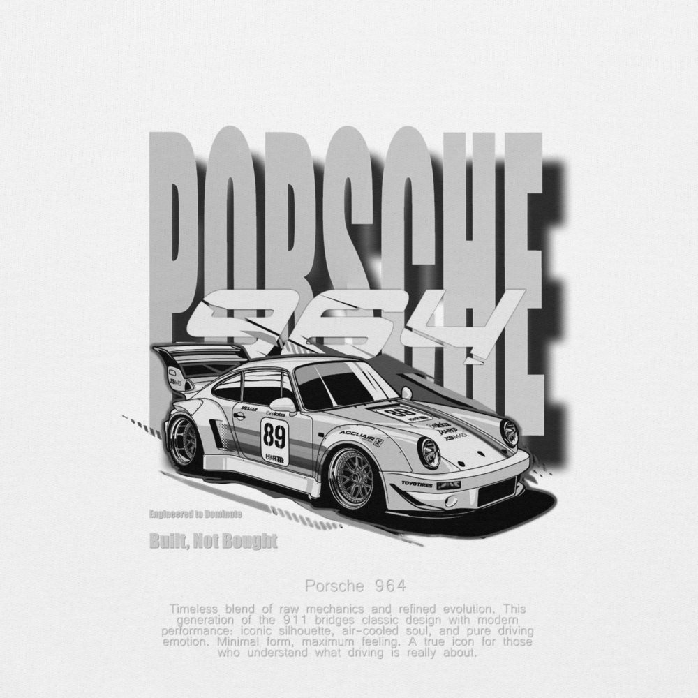 Porsche 964 White Hoodie Unisex